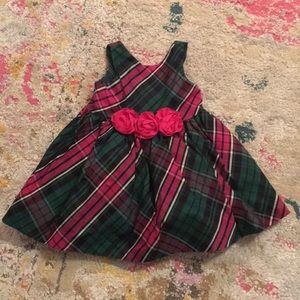 Fuchsia & Green Plaid Silk Dress
